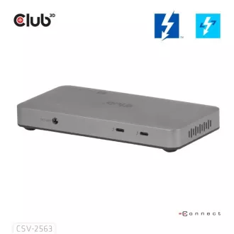 Club3D Hub Thunderbolt 5 5v1, 3x USB-C TB5, 1x USB-A, 1x8K60Hz, 3x 5K60Hz, certifikat Thunderbolt Share, 180 W