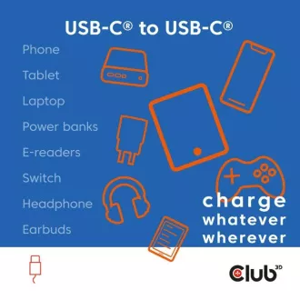 Club3D Magnetni kabel USB-C, 240W PD3.1, 480 Mb/s, 2 m, roza