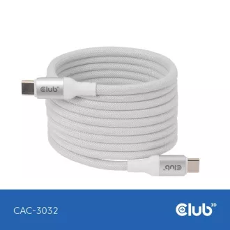 Club3D Magnetni kabel USB-C, 240W PD3.1, 480 Mb/s, 2 m, bel