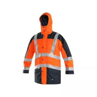 Opozorilna jakna CXS LONDON, 5v1, moška, oranžno-modra, velikost 5,5 mm. L