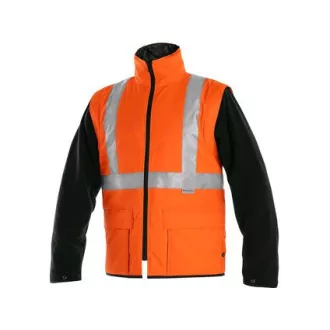 Opozorilna jakna CXS LONDON, 5v1, moška, oranžno-modra, velikost 5,5 mm. L