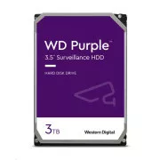 WD PURPLE WD33PURZ 3TB, SATA III 3,5", 256 MB, 175 MB/s, nizka raven hrupa, CMR