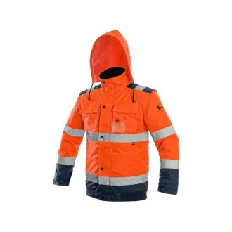 Jakna CXS LUTON, odsevna, moška, oranžno-modra, velikost L