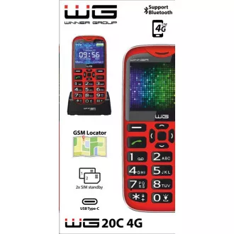 WG - Mobilni telefon WG20C, 4G, gumb, rdeč