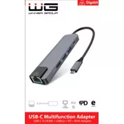 WG - HUB Type-C 4 v1, HDMI   RJ45   USB3.0, aluminij