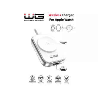 WG - Magnetna polnilna naprava USB-C za Apple Watch, bela in srebrna