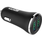 WG - Avtomobilski polnilec 2x USB-A 36W, QC 3.0   QC 3.0, črn