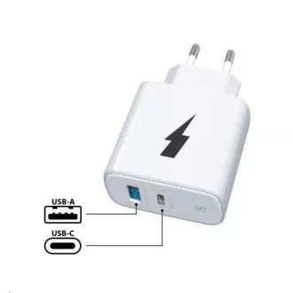 WG - Omrežni polnilec 2x USB 38W, 1x USB-C PD 20W   1x USB-A QC 3.0 18W, bel