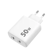 WG - Omrežni polnilec 2x USB-C 50W, 1x USB-C PD 30W   1x USB-C PD 20W, bel