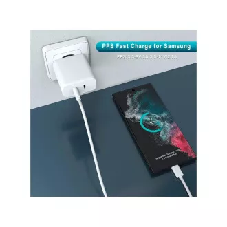 WG - Omrežni polnilec 2x USB-C 50W, 1x USB-C PD 30W   1x USB-C PD 20W, bel