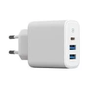 WG - Omrežni polnilec 3x USB, 1x USB-A QC 3.0   1x USB-A QC 3.0   1x USB-C PD 3.0, bel