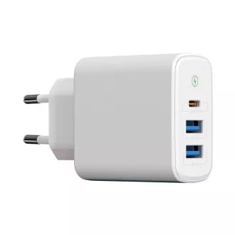 WG - Omrežni polnilec 3x USB, 1x USB-A QC 3.0   1x USB-A QC 3.0   1x USB-C PD 3.0, bel