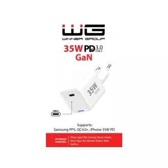WG - GaN 1x USB-C, PD 35W, bela