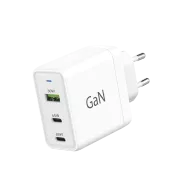WG - GaN omrežni polnilnik 3x USB, 1x USB-A 30W   2x USB-C 65W, bel