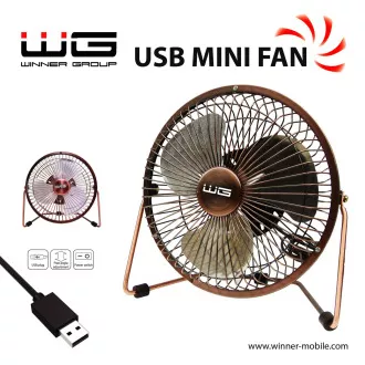 WG - USB mini ventilator 6 palcev, bronast