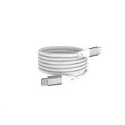 WG - Podatkovni kabel Type-C na Type-C, 1 meter, 3A, 60 W, magnetni samonavijalni, bel