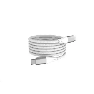 WG - Podatkovni kabel Type-C na Type-C, 1 meter, 3A, 60 W, magnetni samonavijalni, bel