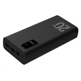 WG - Power Bank 20000 mAh, USB-C PD 20W   USB-A QC 3.0 22,5W, črna