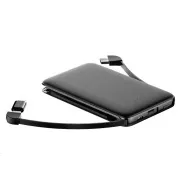 WG - Power Bank 5000 mAh, Micro USB   kabel tipa C   adapter Lightning, črna