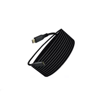 WG - Podaljšek USB-C (moški) do USB-C (ženski), 2 metra, najlonski oplet, črn