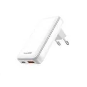 WG - GaN omrežni polnilnik 2x USB, 1x USB-C 30W   1x USB-A 18W, bel