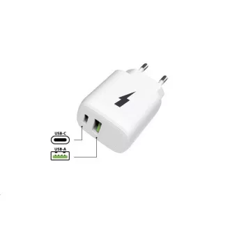 WG - Omrežni polnilec 2x USB, 1x USB-C PD PPS 3.0 30W   1x USB-A QC4 18W, bel