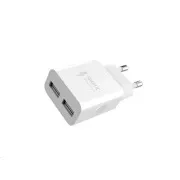WG - Omrežni polnilnik 2x USB-A 2, 4A, bel