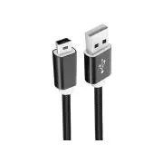 WG - Podatkovni kabel USB Mini-B (5 nožic)-USB-A / 1 m / najlonski oplet / črn