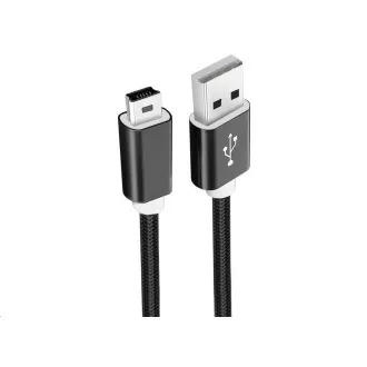 WG - Podatkovni kabel USB Mini-B (5 nožic)-USB-A / 1 m / najlonski oplet / črn WG - Podatkovni kabel USB Mini-B (5 nožic)-USB-A / 1 m / najlonski oplet / črn