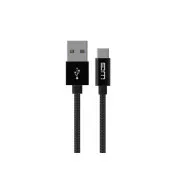 WG - Podatkovni kabel Type-C na USB-A / 3 m / najlonski oplet / črn