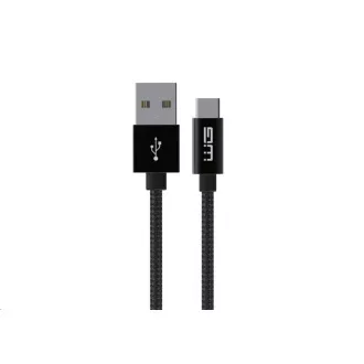 WG - Podatkovni kabel Type-C na USB-A / 3 m / najlonski oplet / črn