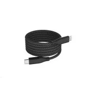 WG - Podatkovni kabel Type-C na Type-C / 1m / 3A / 60W / Magnetni samonavijalni / najlonski oplet / črn