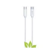WG - Podatkovni kabel Type-C (moški) do Type-C (moški) / 2 m / 3A / bombažno pleten ECO / bel