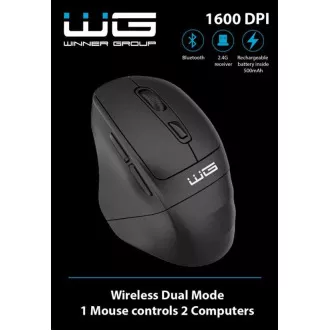 WG - Brezžična miška WG5 SeaMouse, 2v1, bluetooth   ključ USB, črna
