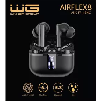WG - Slušalke Bluetooth WG AirFlex 8, ENC   ANC, črne