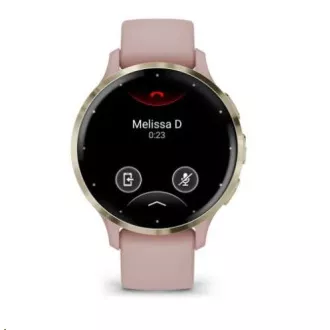 Garmin Venu® 3S, luneta iz nerjavečega jekla Soft Gold, ohišje Dust Rose, silikonski trak