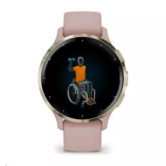 Garmin Venu® 3S, luneta iz nerjavečega jekla Soft Gold, ohišje Dust Rose, silikonski trak
