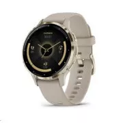 Garmin Venu® 3S, luneta iz nerjavečega jekla Soft Gold, ohišje francoske sive barve, silikonski trak