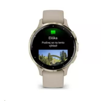 Garmin Venu® 3S, luneta iz nerjavečega jekla Soft Gold, ohišje francoske sive barve, silikonski trak