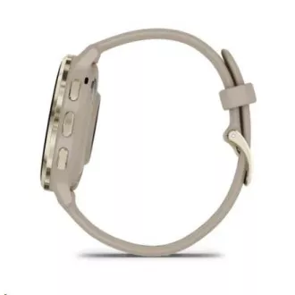 Garmin Venu® 3S, luneta iz nerjavečega jekla Soft Gold, ohišje francoske sive barve, silikonski trak
