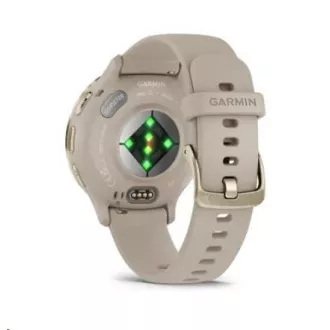 Garmin Venu® 3S, luneta iz nerjavečega jekla Soft Gold, ohišje francoske sive barve, silikonski trak