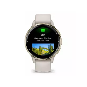 Garmin Venu® 3S, luneta iz nerjavečega jekla Soft Gold, ohišje slonokoščene barve, silikonski trak