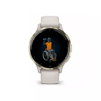 Garmin Venu® 3S, luneta iz nerjavečega jekla Soft Gold, ohišje slonokoščene barve, silikonski trak