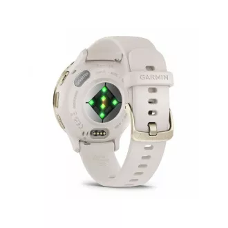 Garmin Venu® 3S, luneta iz nerjavečega jekla Soft Gold, ohišje slonokoščene barve, silikonski trak