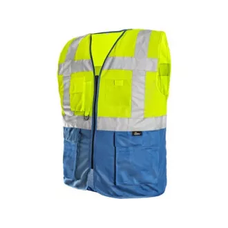Vest BOLTON, opozorilna, rumeno-modra, velikost 4,5 mm. L