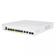 Cisco stikalo CBS250-8P-E-2G (8xGbE, 2xGbE/SFP combo, 8xPoE , 60W, brez ventilatorja)
