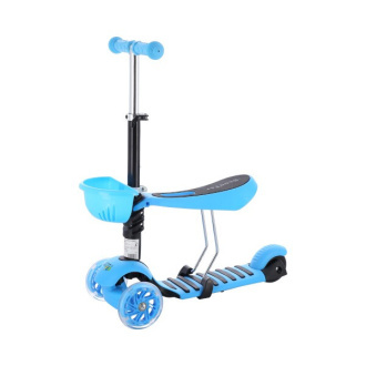 MINI SCOOTER 2v1 trikolesni skuter s kolesi LED, modri
