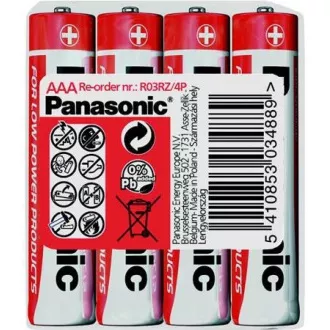 PANASONIC rdeče baterije R03RZ/4P AAA 1, 5V (paket 4 kosov)