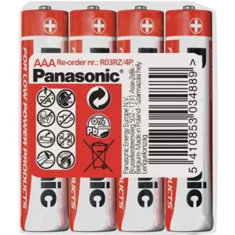 PANASONIC rdeče baterije R03RZ/4P AAA 1, 5V (paket 4 kosov)