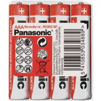 PANASONIC rdeče baterije R03RZ/4P AAA 1, 5V (paket 4 kosov)